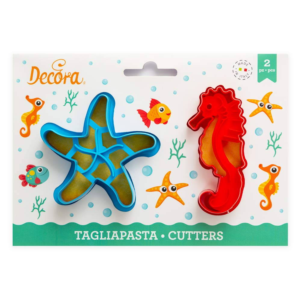 DECORA 0255135 SEA Life Plastic Cookie Cutters Set of 2