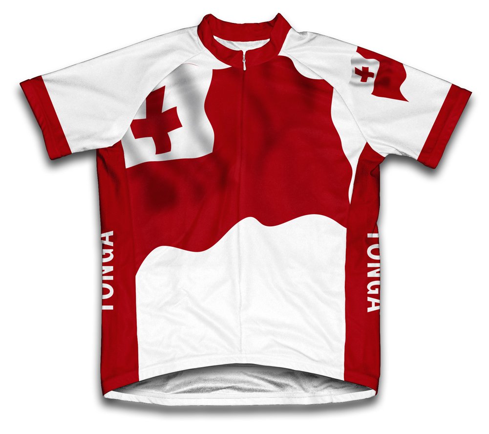 ScudoPro Tonga Flag Short Sleeve Cycling Jersey for Men - Size 4XL