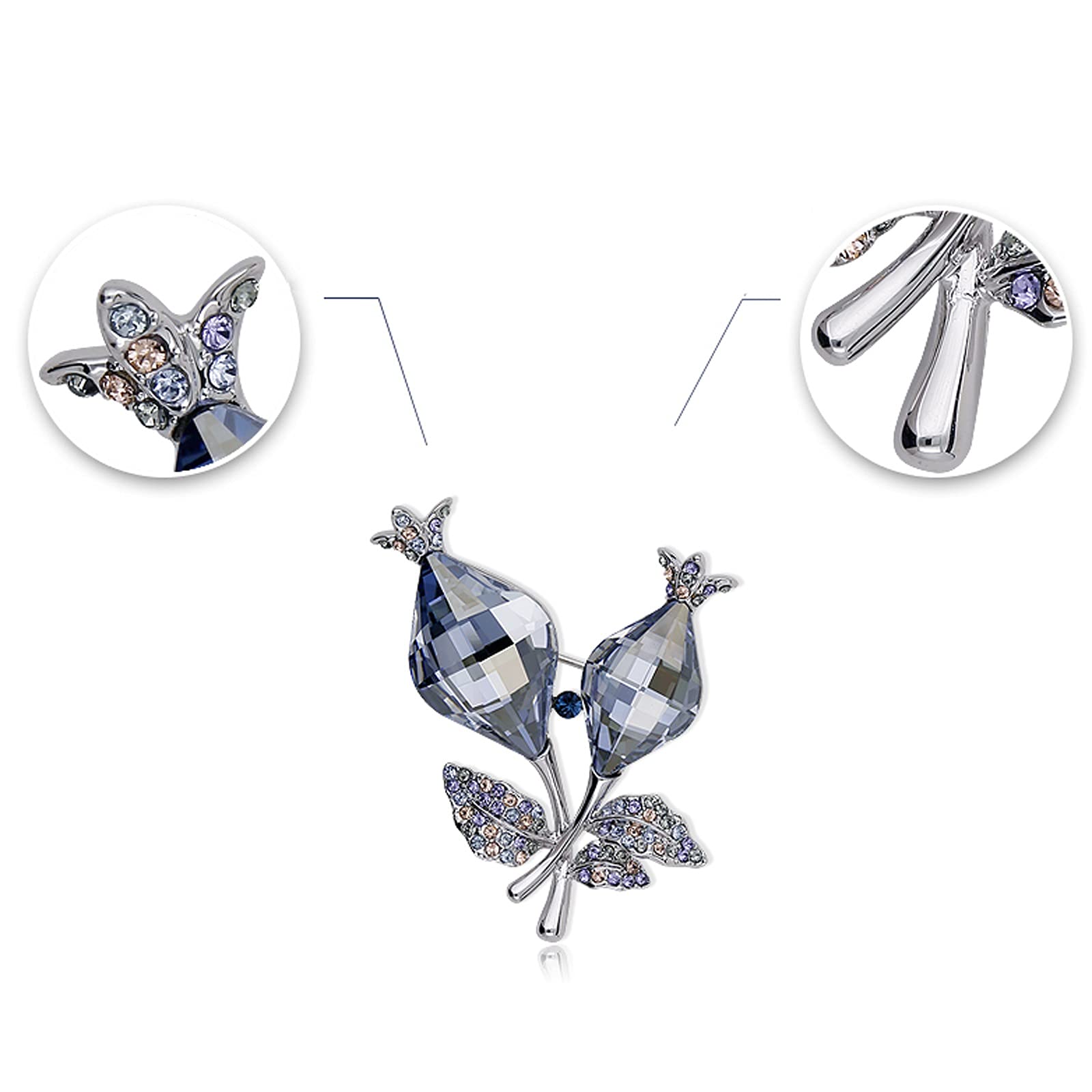 Frauen Brosche Mode Broschen für Frauen Kristall Elegante Brosche Pins Schal Schal Mantel Kleid Dekoration Zubehör Schmuck - Mutterstift für Hochzeit/Bankett Dekoration Anstecknadeln