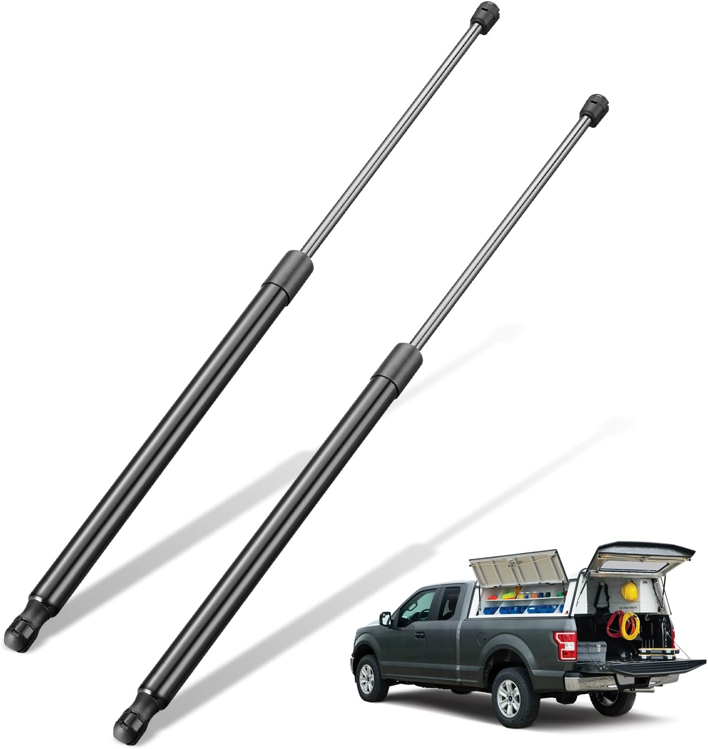 BDFHYK ML2660 27inch 60LBS/265N Gas Shocks Struts Lift Support for Leer Camper Shell Rear Topper Window Pickup Cap Canopy Toolbox Cabinet Lid Motorhome Door Gas Springs Set of 2