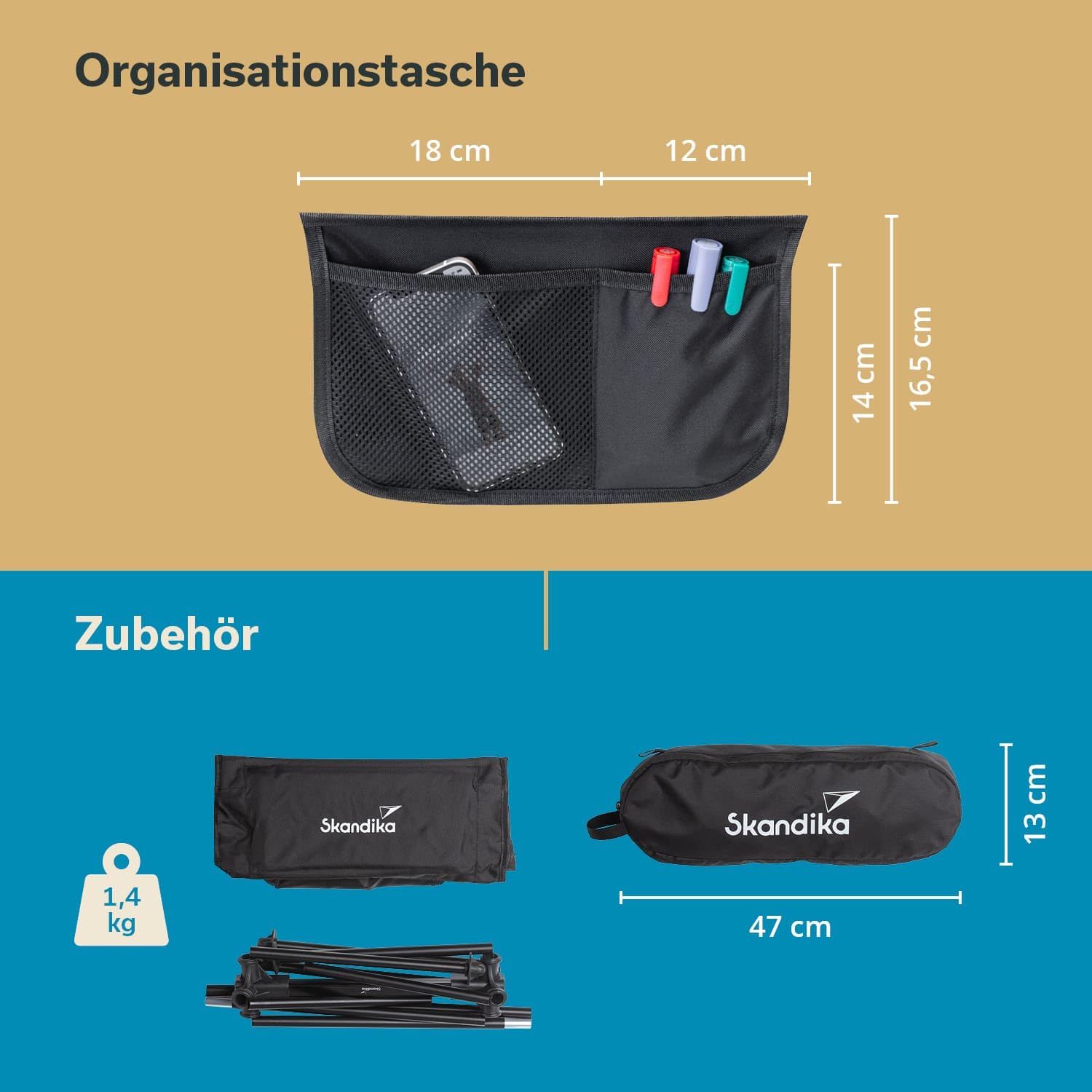 Skandika Compact Sedia da campeggio fino a 150 kg di carico | Sedia da pesca, piccola, pieghevole, stabile, leggera, imbottita (nero)