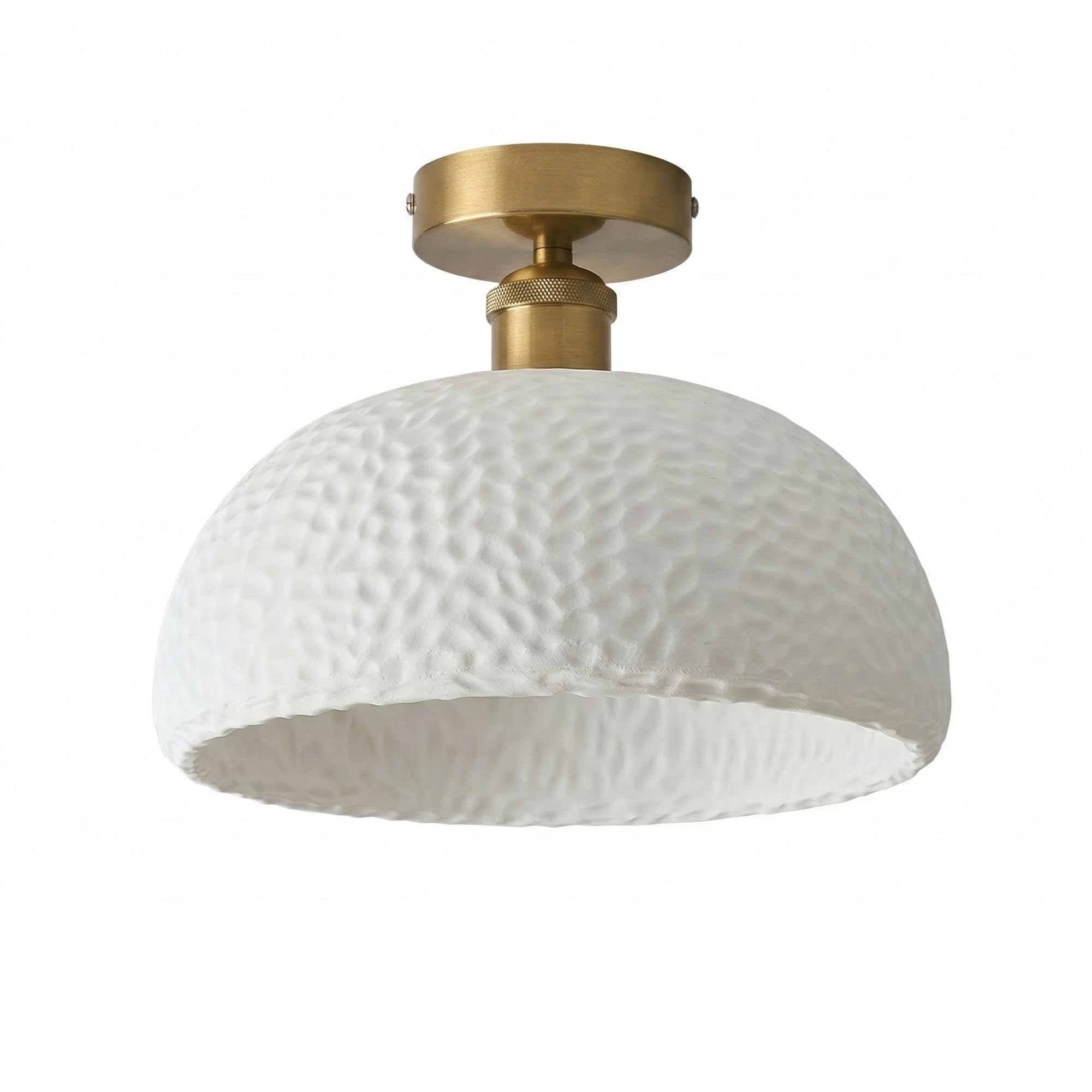 NHPJFDC Cream Resin Semi Flush Mount Ceiling Light, Nordic Bedroom Lamp, Low Profile Fixture for Hallway, Entryway, Cloakroom, Balcony, Small Apartment Foyer, Corridor, Home Residential(White,Small)