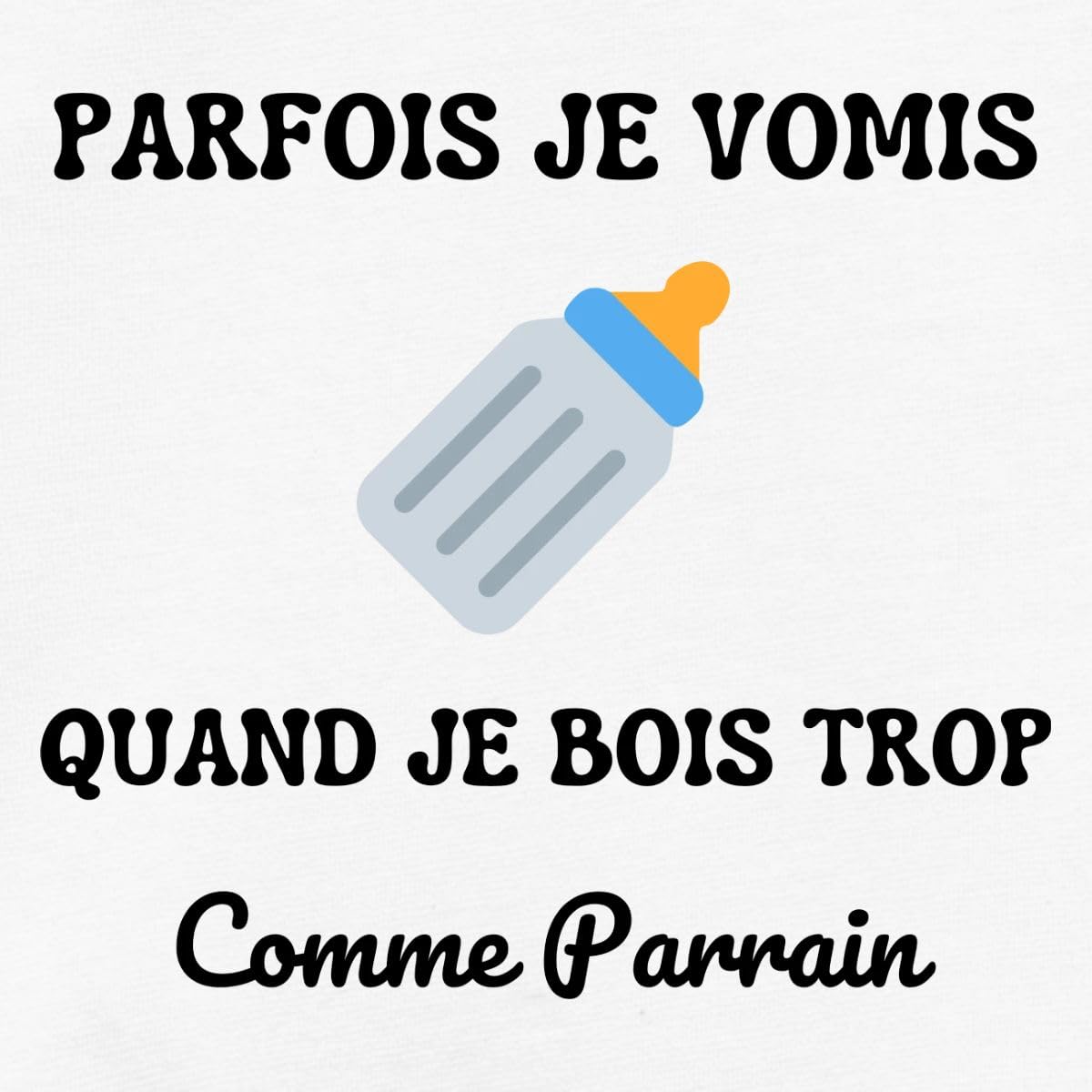 Je Vomis Quand Je Bois Trop Comme Parrain Body Manches Courtes Bébé Bio