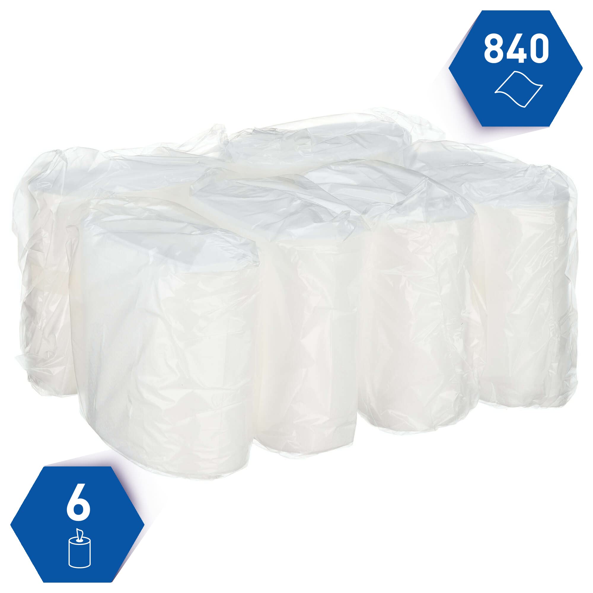KIMTECH Industrielle Reinigungstücher für Lösungsmittel 7757 – 6 Rollen x 140 weiße Reinigungstücher (insg. 840)