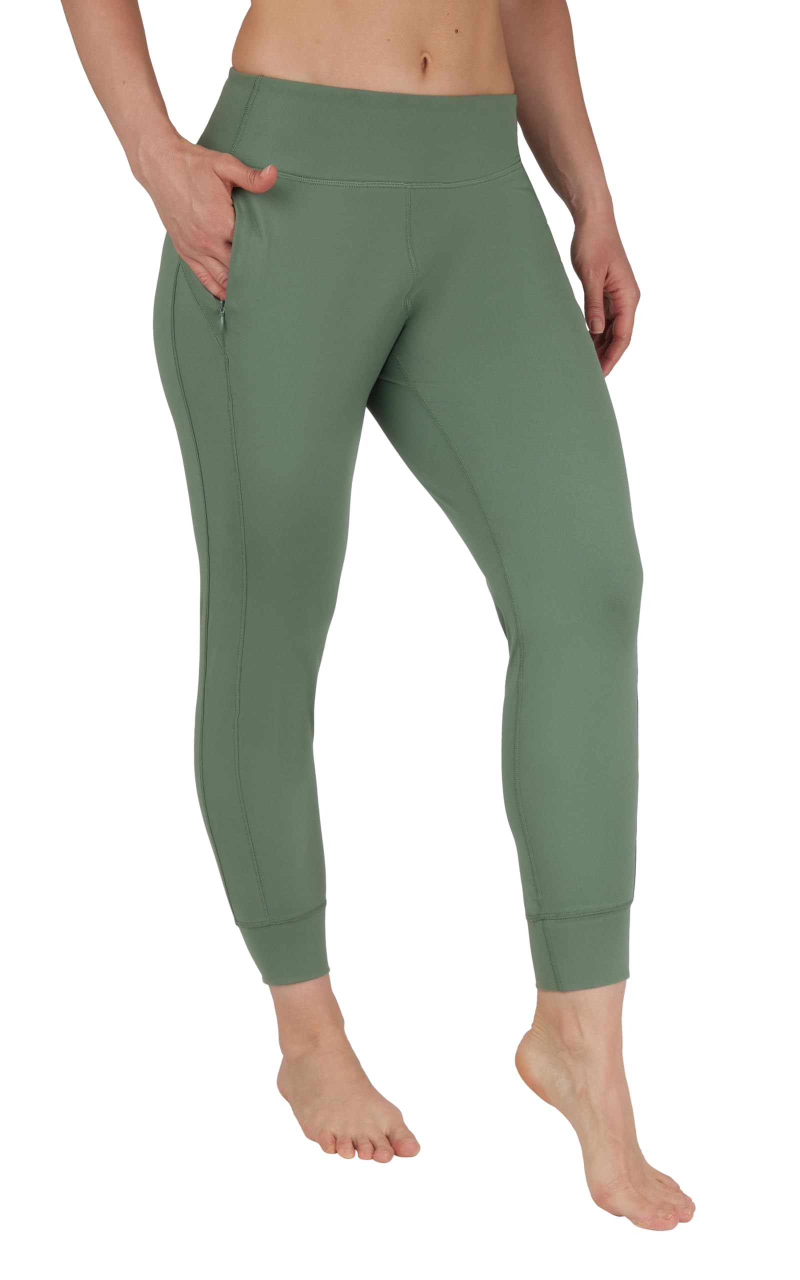 90 Degree By Reflex Womens Interlock Greenwich Jogger with Zipper Pockets and Back Yoke - Laurel Wreath - XL