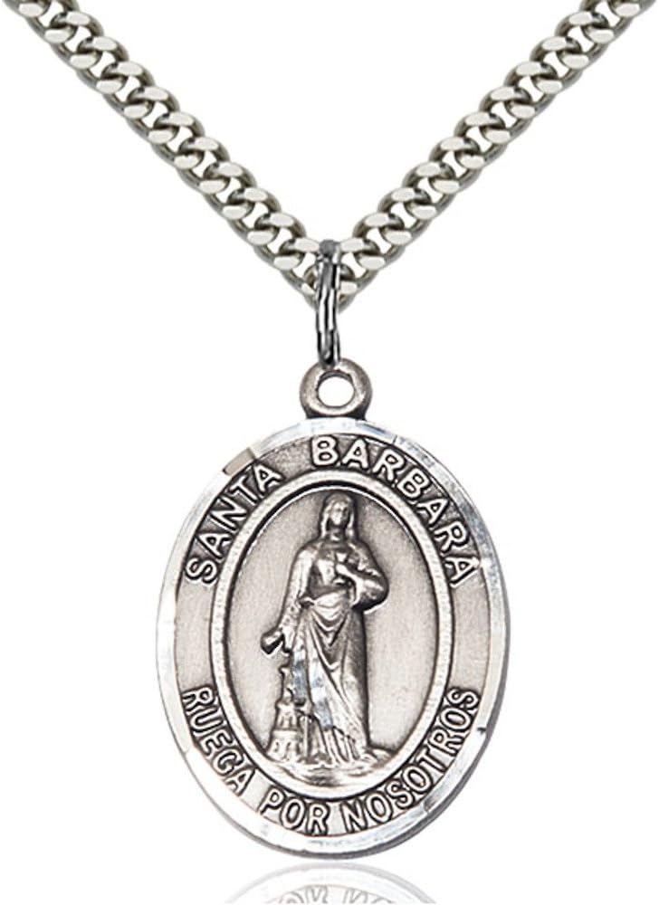 Bonyak Jewelry Santa Barbara Hand-Crafted Oval Medal Pendant in Sterling Silver