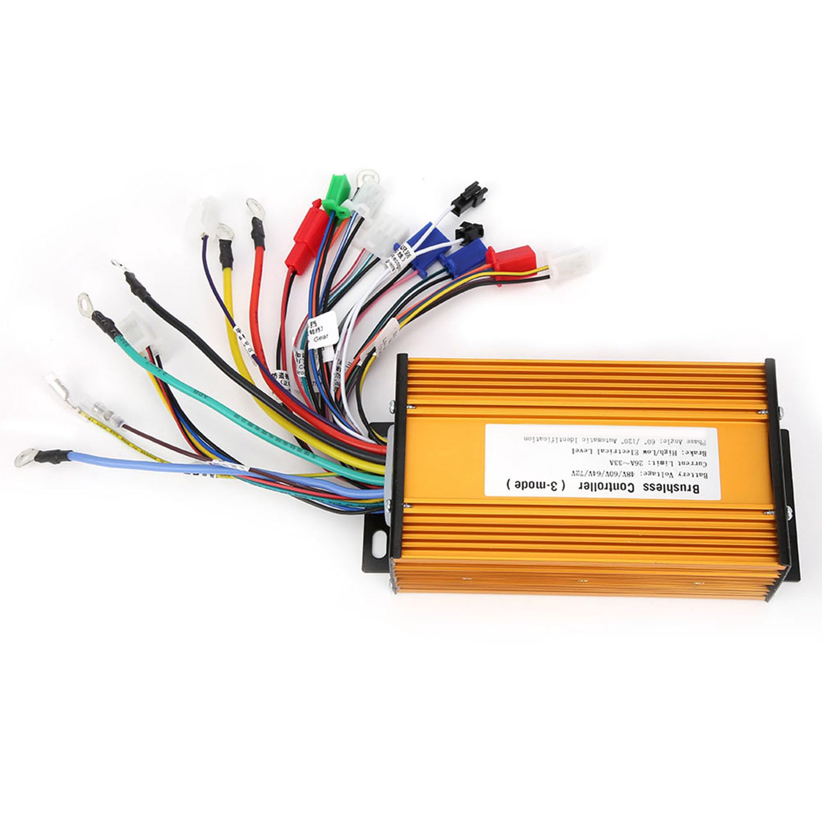 Controller 72V Controller in Metallo Controller Motore di velocità Senza Spazzole per Scooter Elettrico Sinusoide Trimodale 12 Tubi Dorati