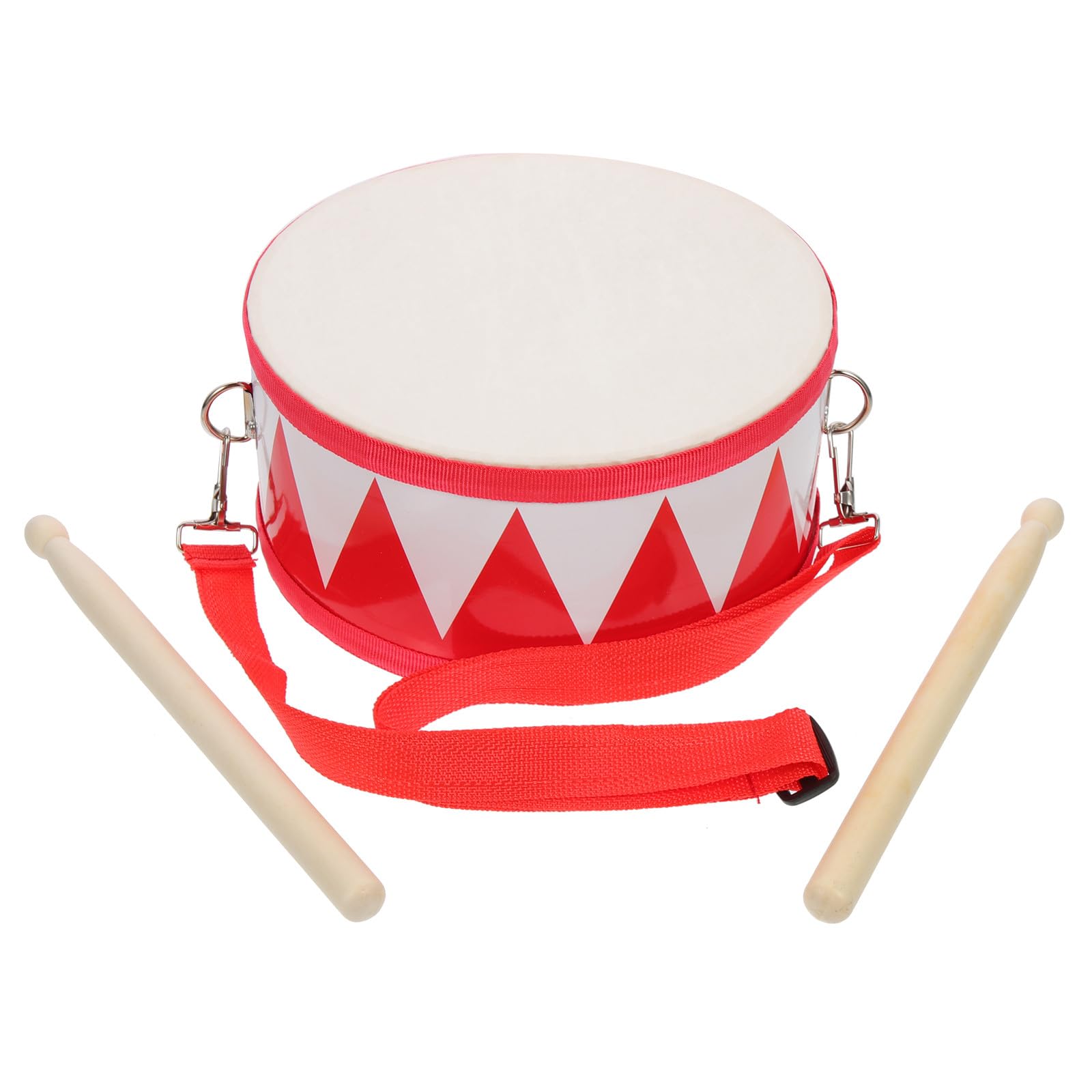 Ciieeo Children Snare Drum Toy Set, Education Percussion Instrument with Neck Strap, Red And White Marching Drum for Kids Playing And Early Learning
