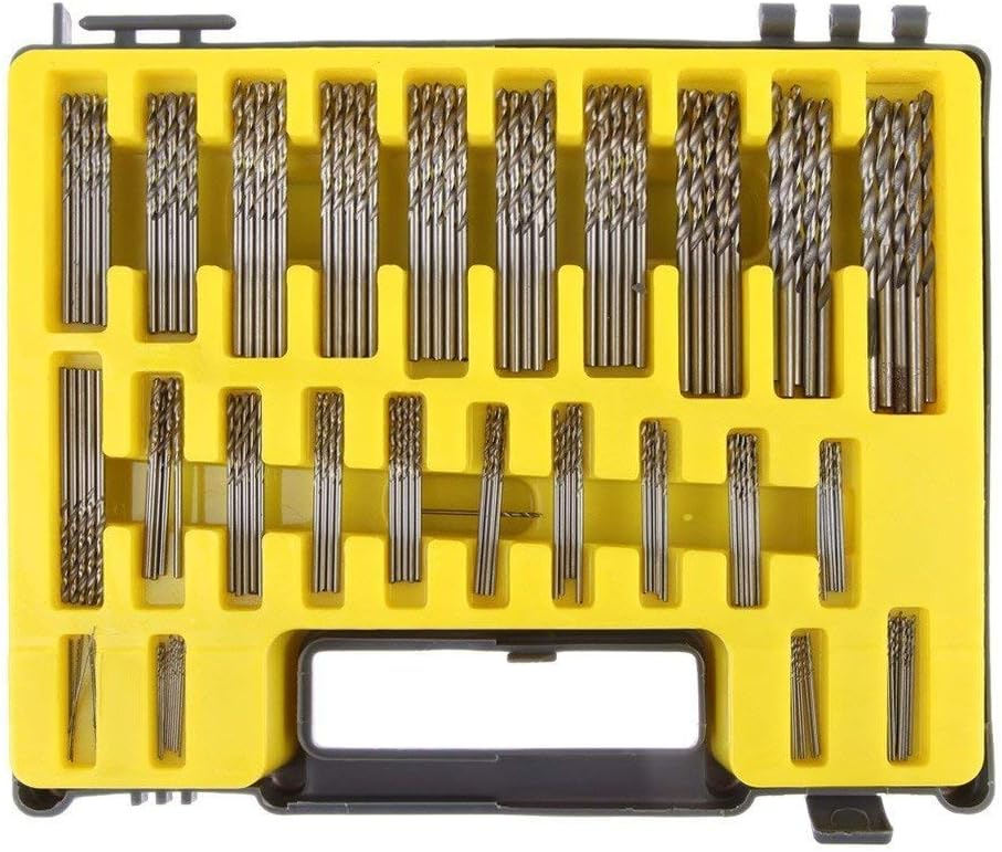 Volterin Mini Twist Drill Bit Kit, 0.4mm-3.2 HSS Micro Precision Twist Drill 150Pcs with Carry Case for PCB Crafts Jewelry for Use on Wood, Plastic, Metal (Conventional (HSS 4341))