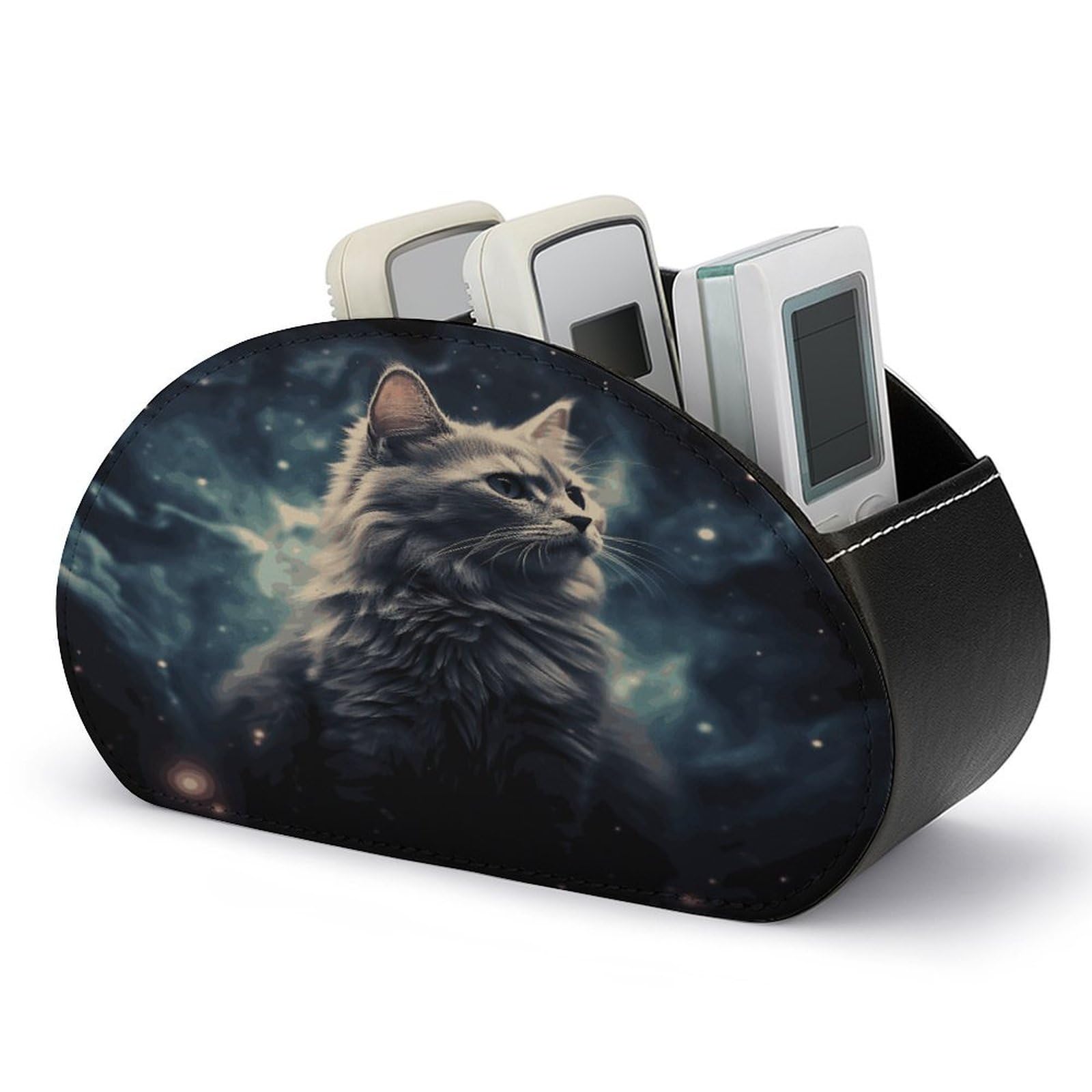 Btcowzrv Style A Cat In A Nebula Remote Control Holder With 5 Compartments