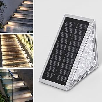 Amazon.co.jp: LEDソーラーステップライト おしゃれ 飾り用 三角