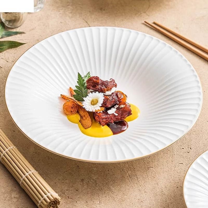 Naczynia obiadowe w kształcie kwiatów Phnom Penh Ceramiczny mały talerz na zupę talerz na zupę talerz do sałatek talerze Molecular Cooking Specialty Tableware Smooth Dinner Plate (A 10 cali)