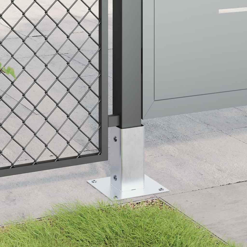 Soporte para postes cuadrado 71 x 71 mm, 12 unidades, acero galvanizado | Galvanizado en caliente, resistente a la corrosión, para hormigón y madera, escalera valla glorieta