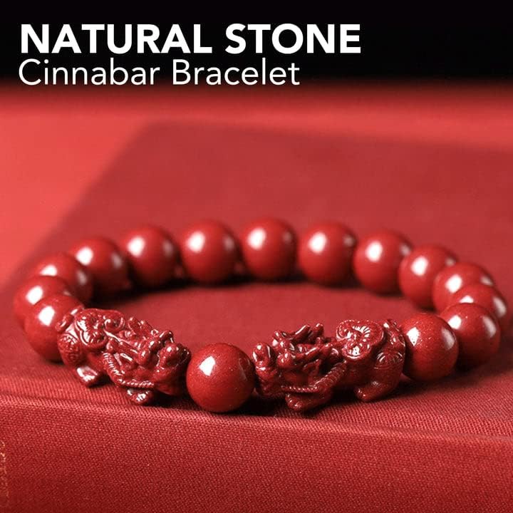 Feng Shui Cinnabar Bracelet for Women,cinnabar Powder Feng Shui Bracelet,Feng Shui Bracelet for Wealth and Protection Good Luck Money Amulet - Image 5