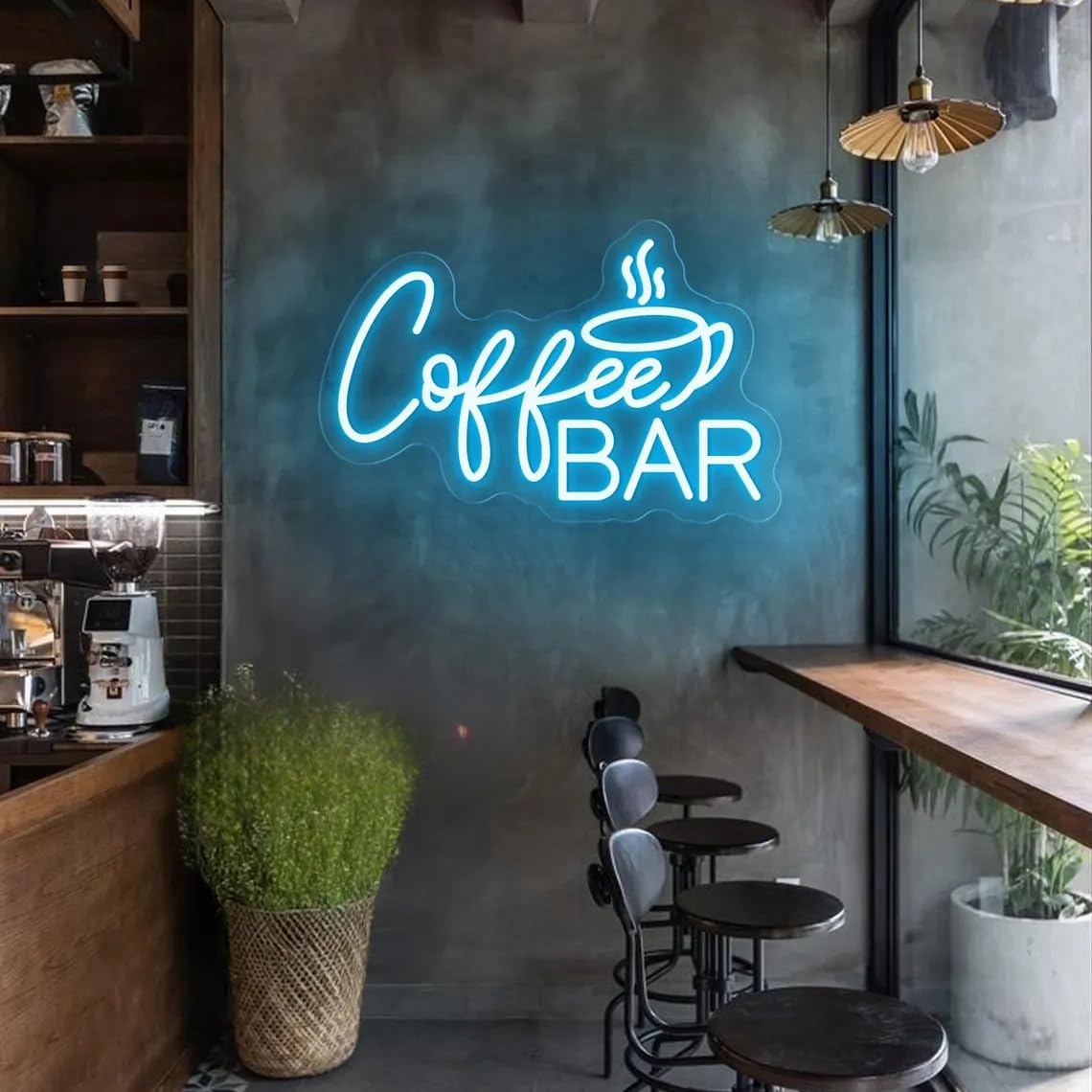 Coffee Bar Neon Sign,Custom Cafe Neon Sign,Home Kitchen Wall Decor,Caffee Shop Sign,Store Restaurant Signage,Welcome Sign,Coffee Lover Gifts