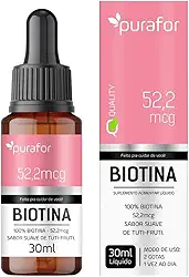 Biotina em Gotas 30ml 52,2mcg - Suplemento Alimentar - Cabelo e Pele - Vitamina B7 100% Pura