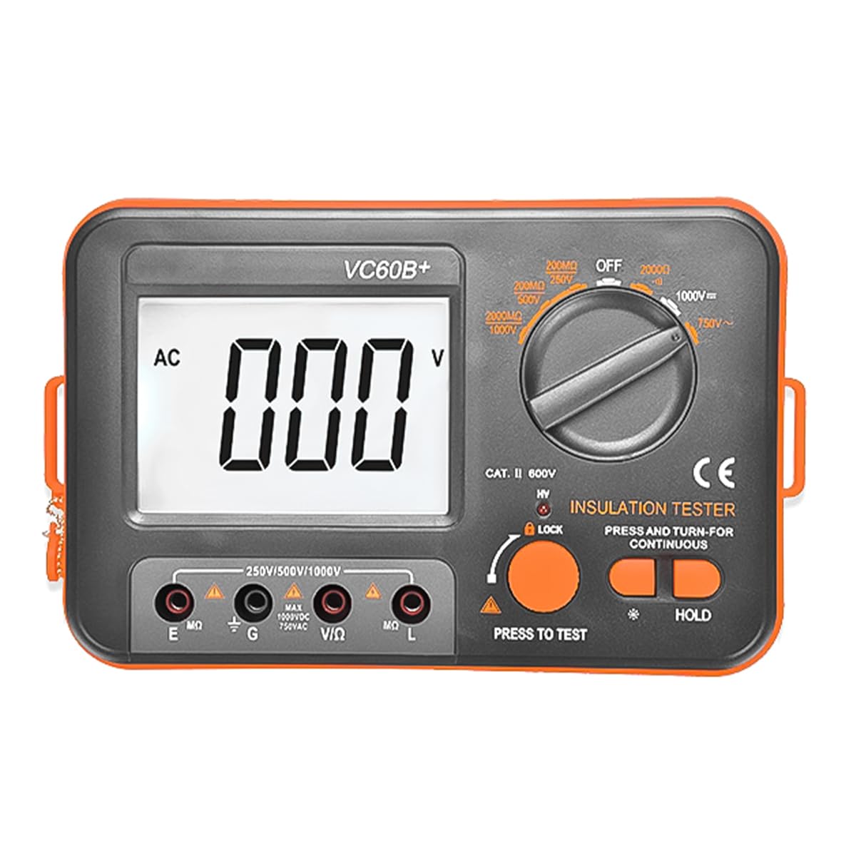 Sarini Tester di Resistenza di Isolamento Megaohmmetro con LCD retroilluminato Tensione Ohm conteggio Test Strumento Multifunzionale