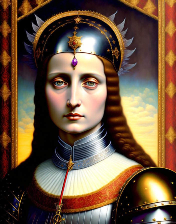 Tableau Jeanne d'Arc pour habiller un grand mur vide toile historique 58x90cm