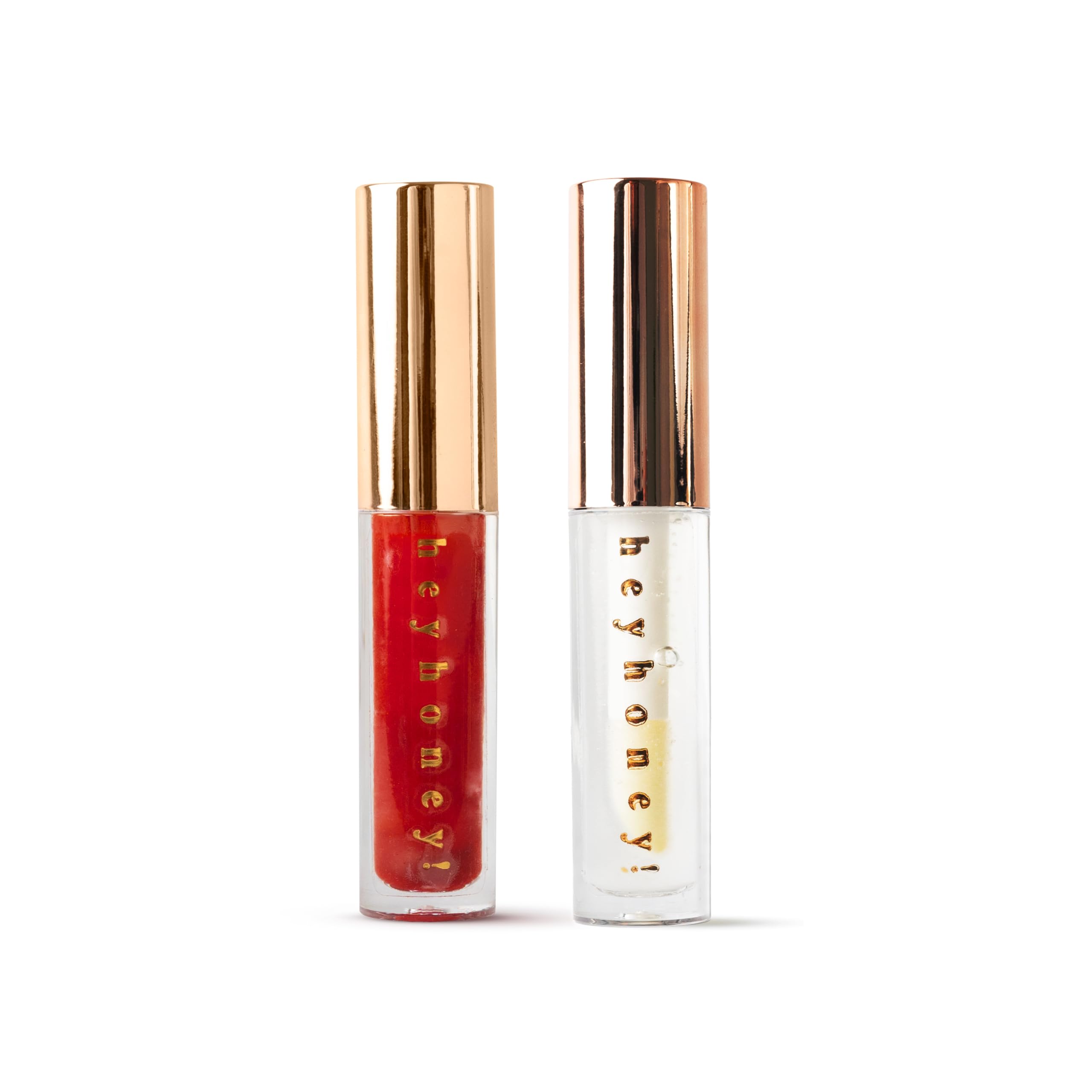 Duo Labbra rosse lucide – HeyHoney Miele Lip Plumping & Siero nutriente (10 ml) + HeyHoney - Olio per labbra colorato di anguria con acido ialuronico, oli vegetali e SPF (10 ml)