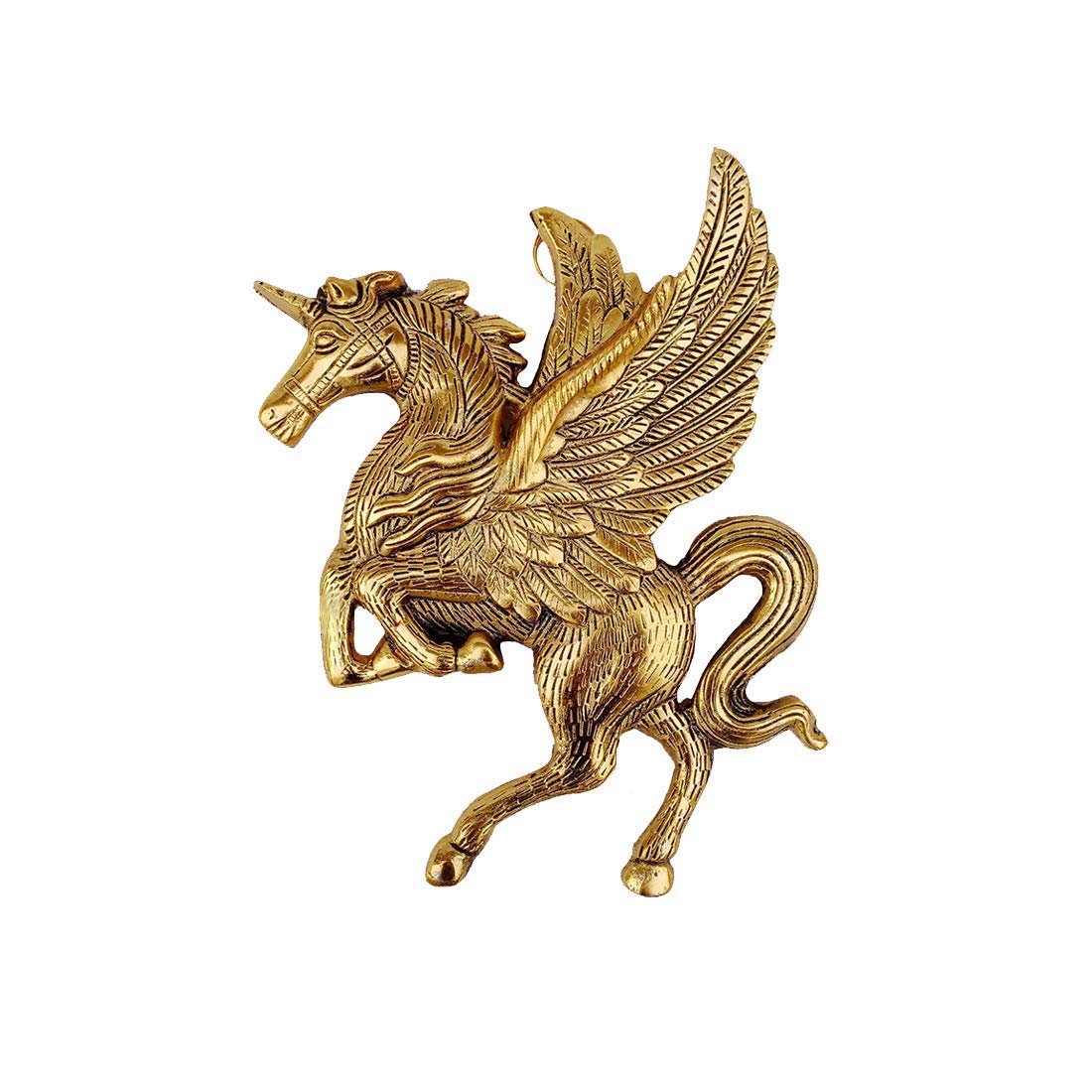 ROYAL PEAFOWL Antique Finish Flying Angel Horse Statue Wall Decor Pegasus Animal Feng Shui Decorative Home Office Decor Showpiece Set of 1