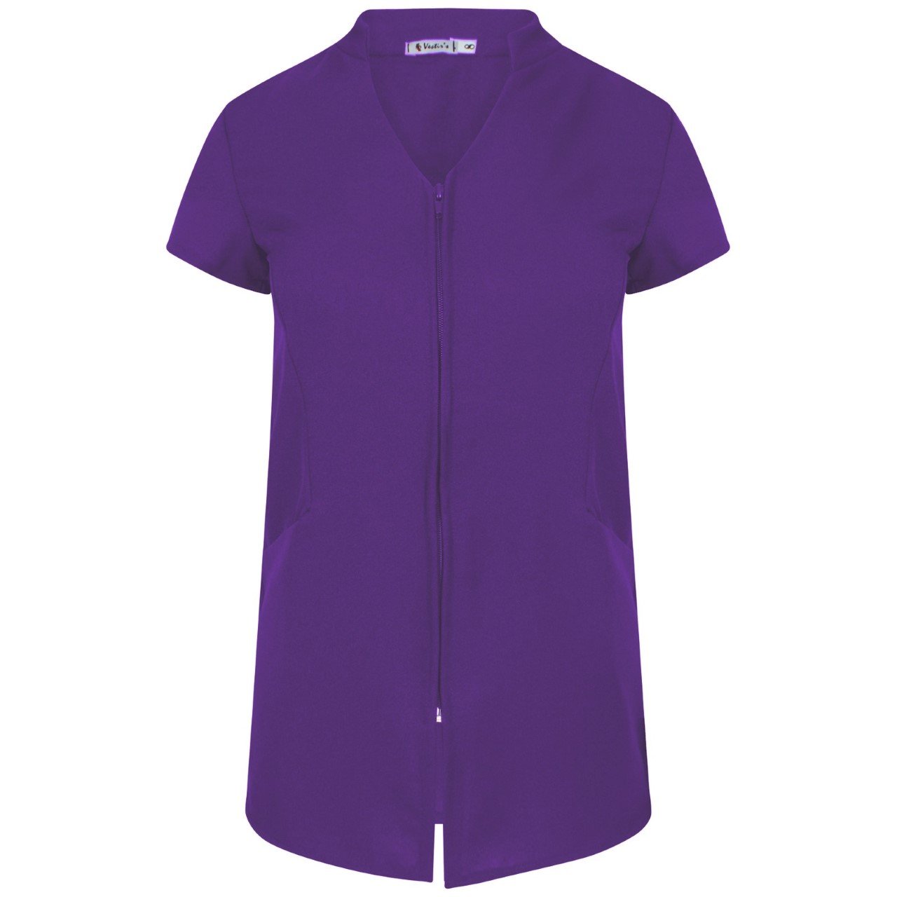Vestirs SPA Beauty & Hair Salon/Hairdressing Beautician Nail Massage Therapist Tunic Zip (10, Purple)