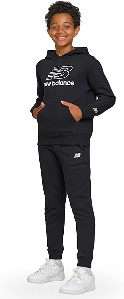 New Balance Boys & Toddlers Athletic 2 Piece – Soft Fleece Pullover Hoodie & Joggers Sweatsuit Activewear Set (2T-12)