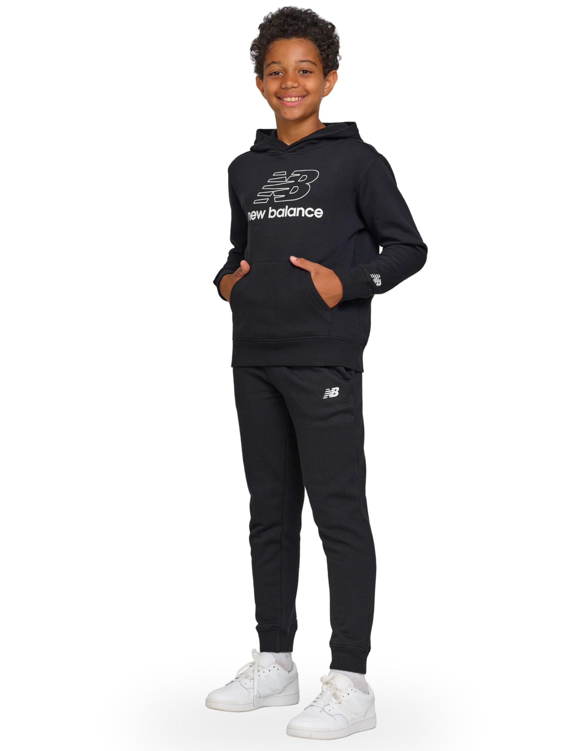 New Balance Boys & Toddlers Athletic 2 Piece – Soft Fleece Pullover Hoodie & Joggers Sweatsuit Activewear Set (2T-12)
