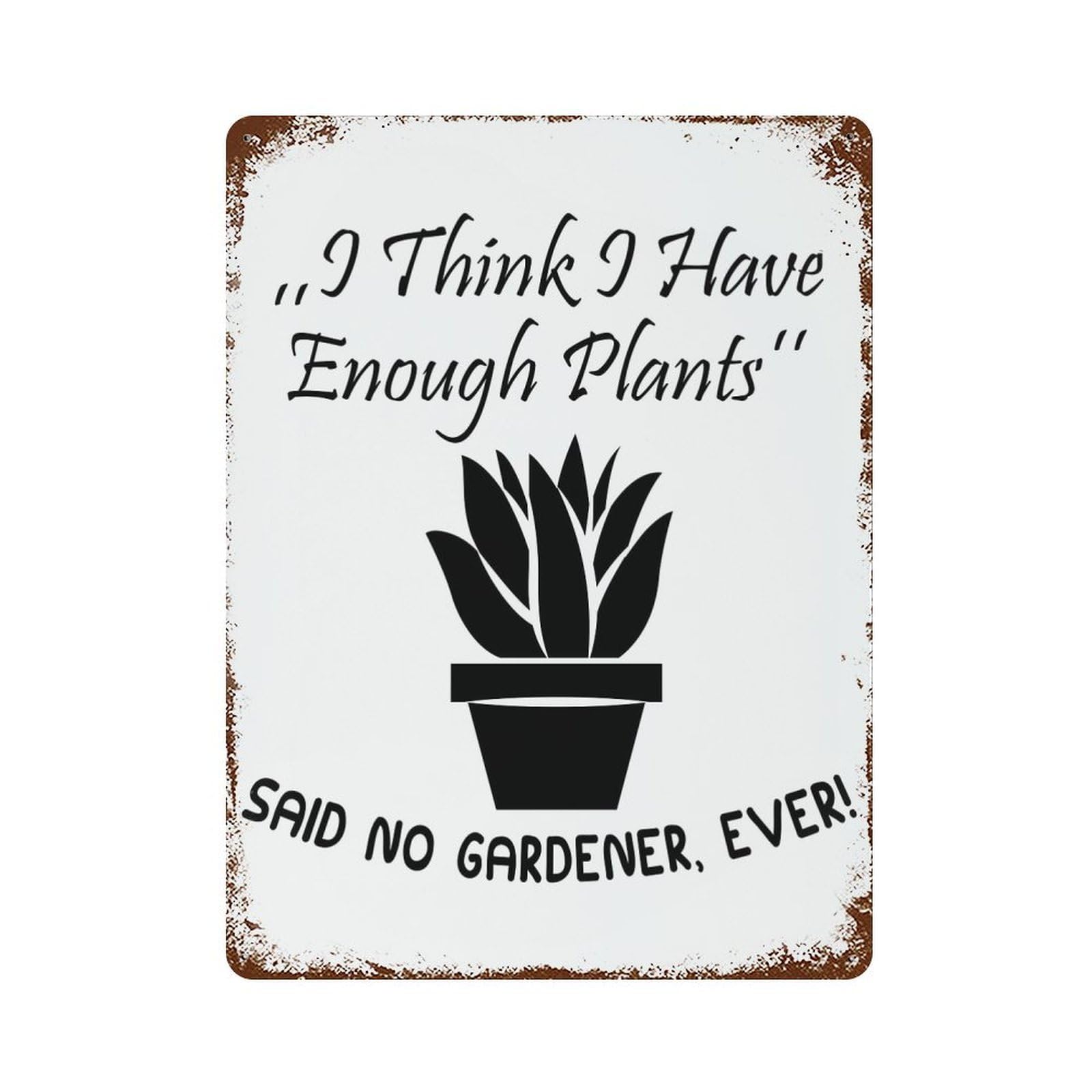 Gardener Aged Metal Wall Plaque 15.7"x11.8", Classic Wall Plaque for Garage, Pub Or Kitchen