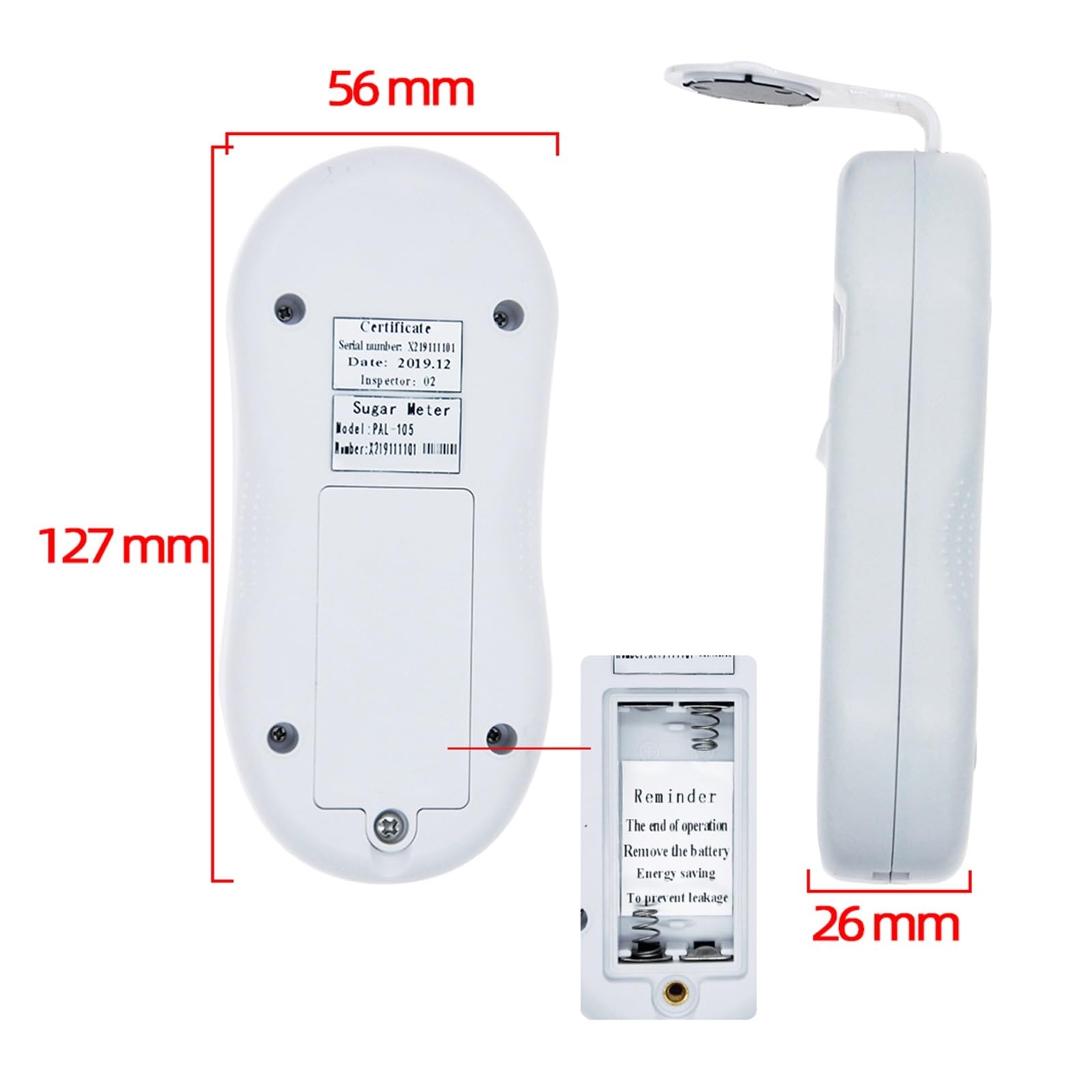 EDEDE Brix Refraktometer, 0-53% Zucker Refraktometer Konzentration Tester Meter Hydrometer for Trauben Obst Getränke Getränke Optisches Instrument for Weinherstellung