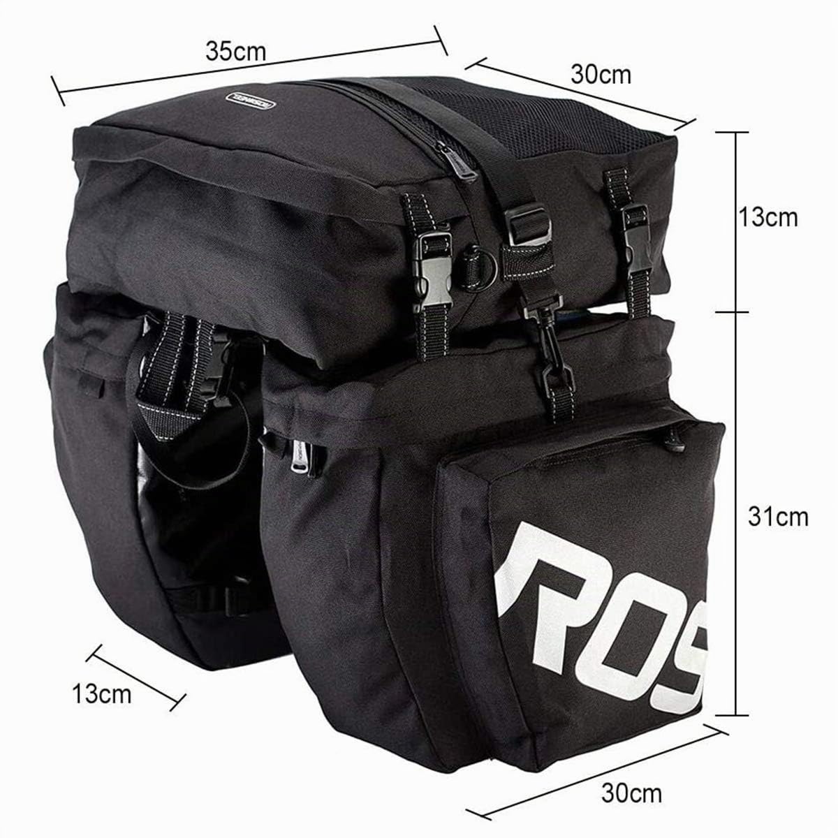 TentHome Gepäcktaschen für Fahrrad Gepäckträgertasche Fahrradtasche Satteltasche Doppeltasche Multifunktions 3 in 1 Radtasche Outdoor Cycling Schwarz | Satteltasche Multifunctional 3 in 1 Radtasche Outdoor Cycling Schwarz