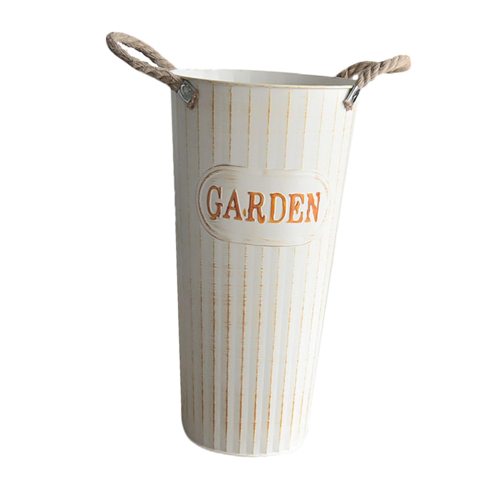 Vase seau en métal pour fleurs séchées pot 40 cm rétro style américain décoration salon