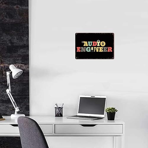Miniatura 4 de Letreros de metal vintage retro con sonido de ingeniero de audio divertido cartel de hojalata arte de pared para el hogar, habitación, oficina,