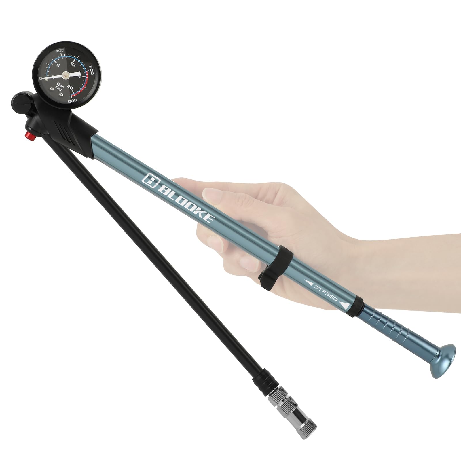 Shock Absorber Pump with Pressure Gauge 300 psi High Pressure Air Portable Mini for Front Fork Rear Suspension Motorcycle
