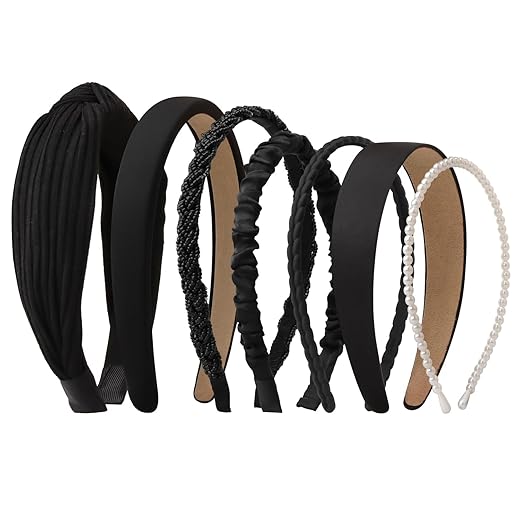7pc Headbands for Women Trendy Girls Headbands Set, Non Slip Head Bands for Women's Hair Diademas Para Mujer De Moda