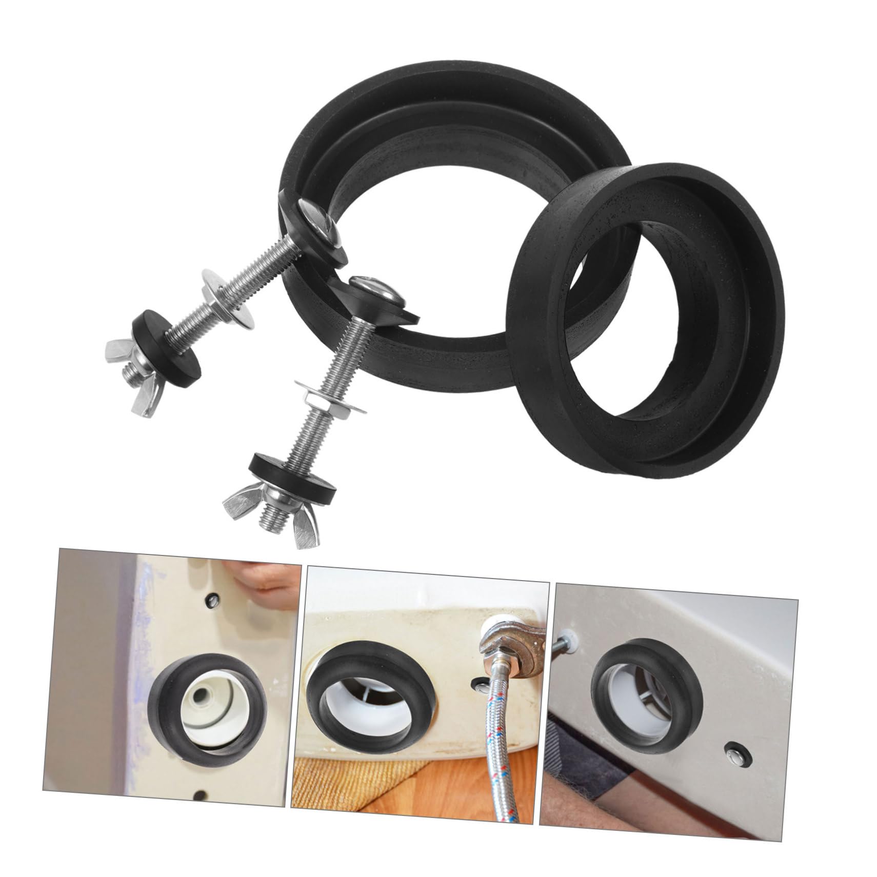 NUOBESTY 4 Set Di Viti Per Wc Anello Di Tenuta Sedile Del Serbatoio Bulloni Di Fissaggio Per Wc Kit Di Installazione Per Wc Fissaggio Meccanico Per Wc Parti Di Riparazione Per Wc
