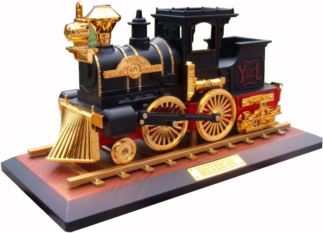Classic Vintage Retro Clockwork Railway Train Music Box - Black/Coffee (Black)