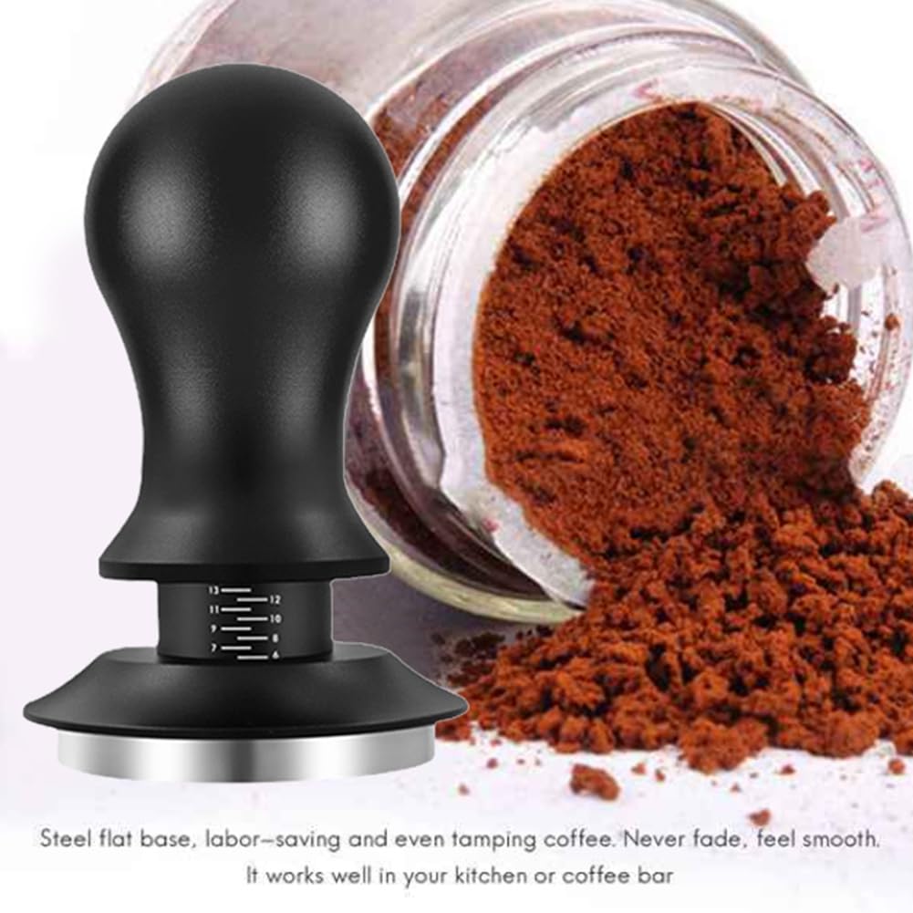 Tamper de Café de 58 Mm Profundidad Ajustable con Escala Espresso Springs Distribuidor de Café de Apisonamiento Calibrado