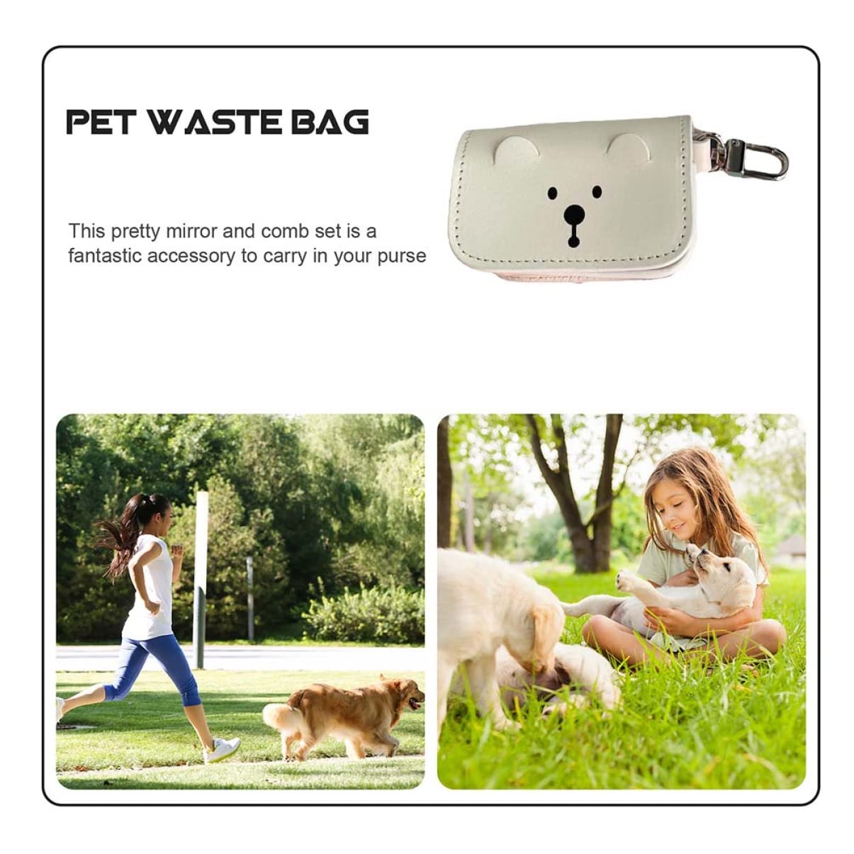 Didiseaon Sacchetto per Escrementi di Cane Robusto Sacchetto per Escrementi di Cane Borsa Portaoggetti Portatile Stile Coreano Orso Uso Duraturo