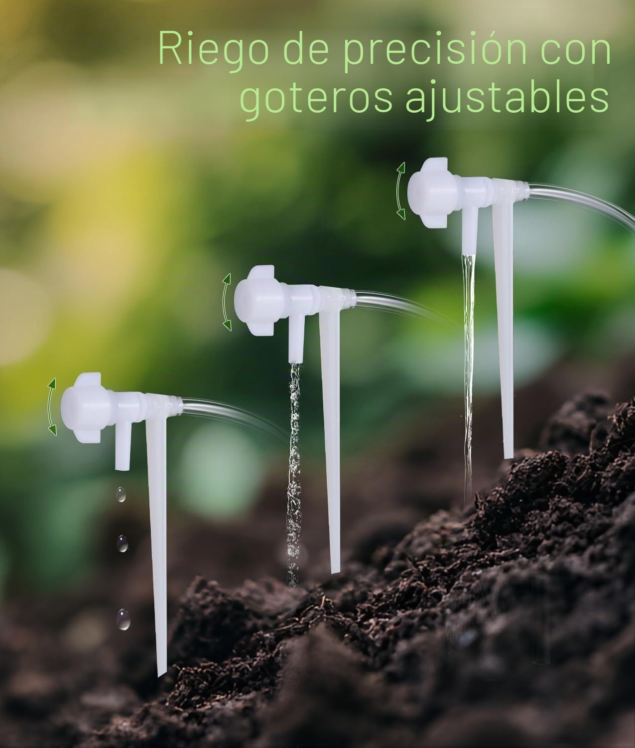 Sistema de riego de WADEO, Autorriego interior para 15 plantas en maceta, Kit de riego automático por goteo con temporizador programable, Manguera de 10m