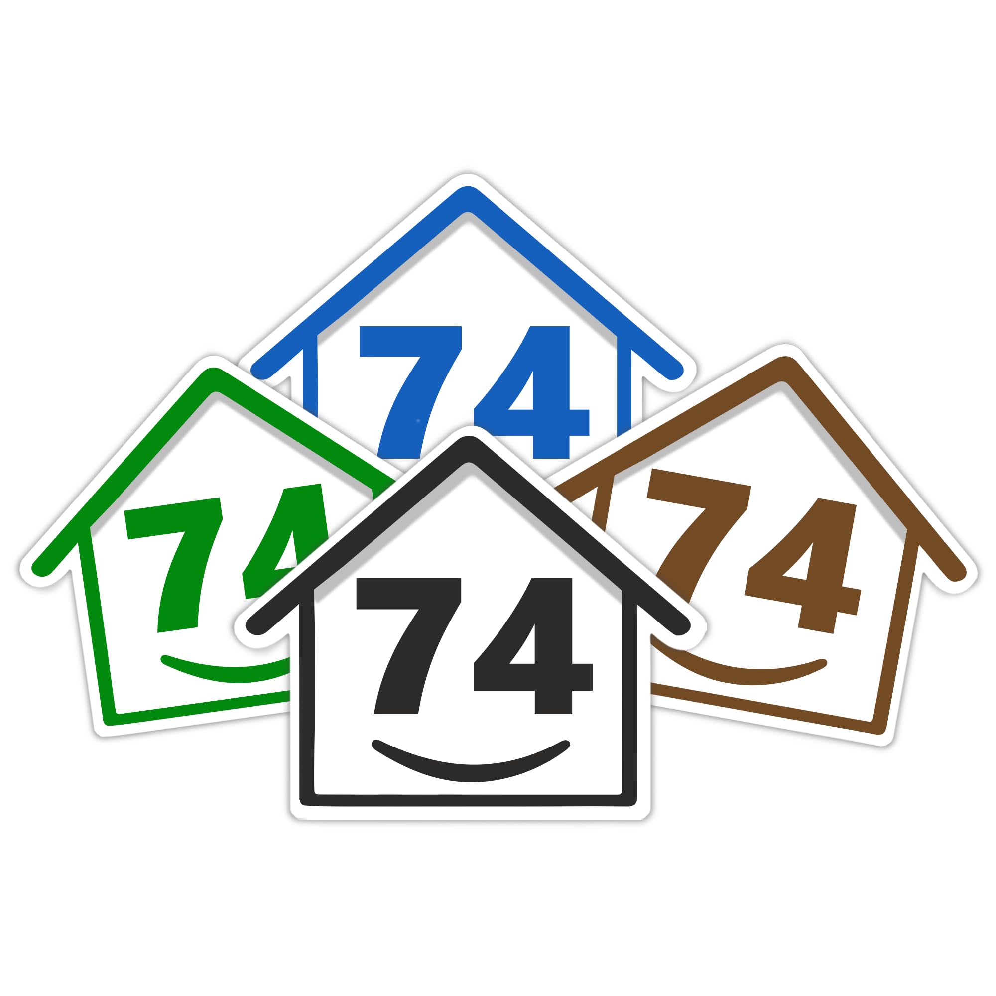 4 x Bin Numbers for Wheelie Bins, 1-99, 15cm ‘Happy House’ Colour Design Dustbin Stickers, Easy Application Stick On Number Stickers - Weatherproof Self Adhesive Vinyl – Blue, Black, Green, Brown (25) — view 78