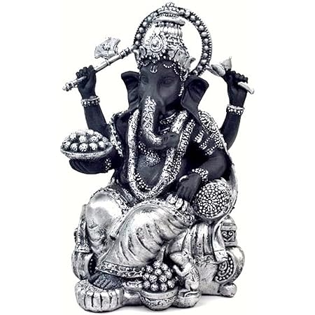 Amazon インドの神様 ガネーシャの置物 ガネーシャ 置物 ガネーシャ像 夢を叶える象 金運アップ 開運 瞑想 商売繁盛 現世利益 ヒンドゥー教の 神様 象の神様 ガナパティ 歓喜天 聖天 T 高さ23 5cm シルバー 銀 ブラック 置物 オブジェ オンライン通販