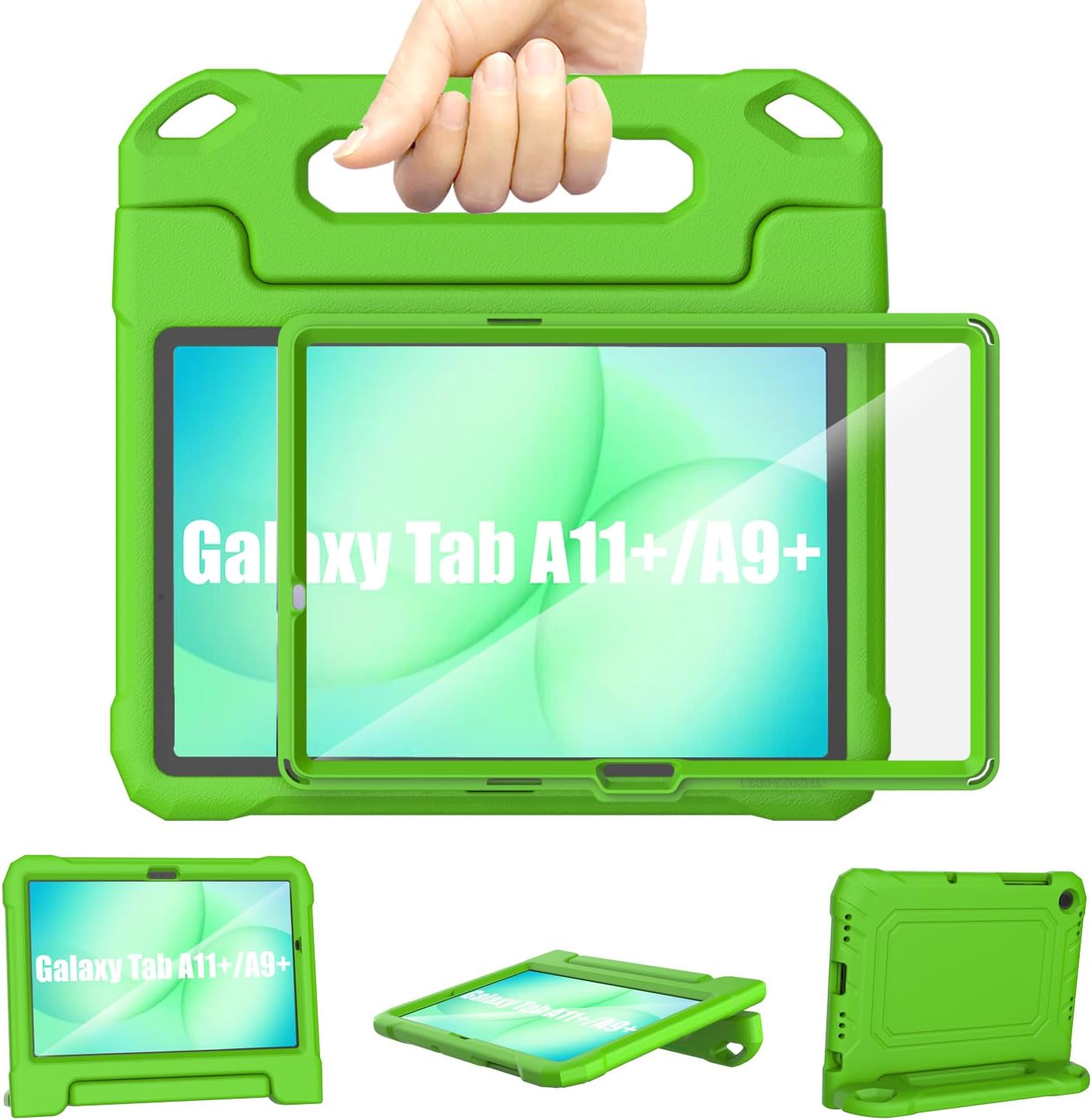 Samsung Galaxy Tab A9 Plus Case - Kids 11 inch 2023, TrendGate Lightweight Shockproof Tablet Case with Built-in Screen and Handle Stand for Galaxy Tab A9+ 11'' (SM-X210/X216/X218) - Green