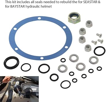 Hydraulic Helm Seal Rebuild Kit for SeaStar BayStar HH 5773, HH5770, HH5771, HH5290, HH5774, HH5772 Models