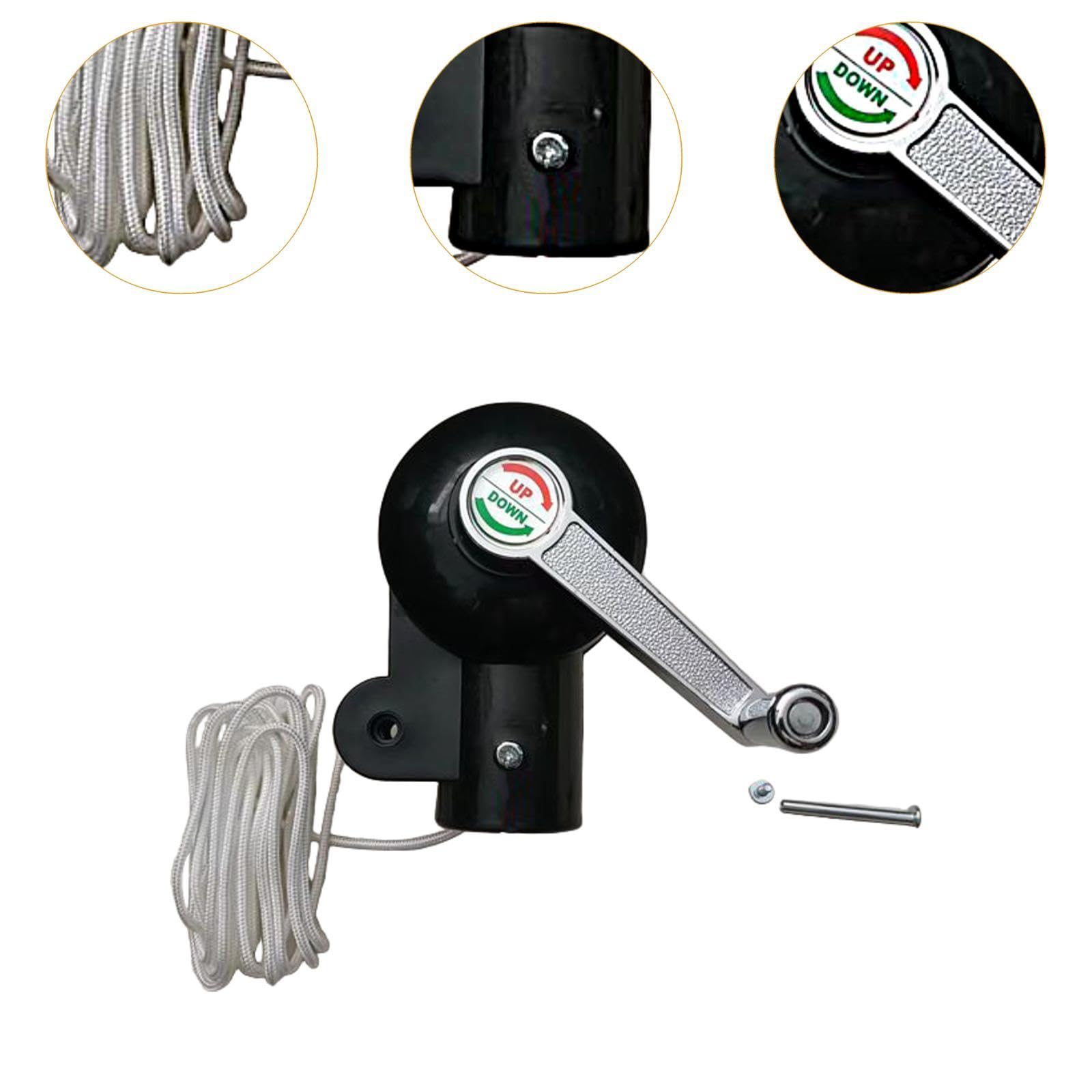 Gralara Accessori per ombrelloni da Giardino, manovella per ombrellone Facile da installare con Corda per ombrelloni da Giardino Esterno