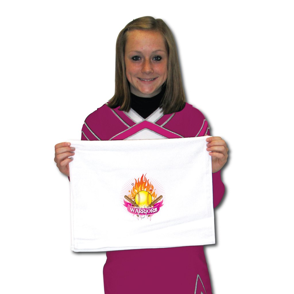 VictoryStore Towels - Warrior Mascot Softball Team Towels, Set of 15