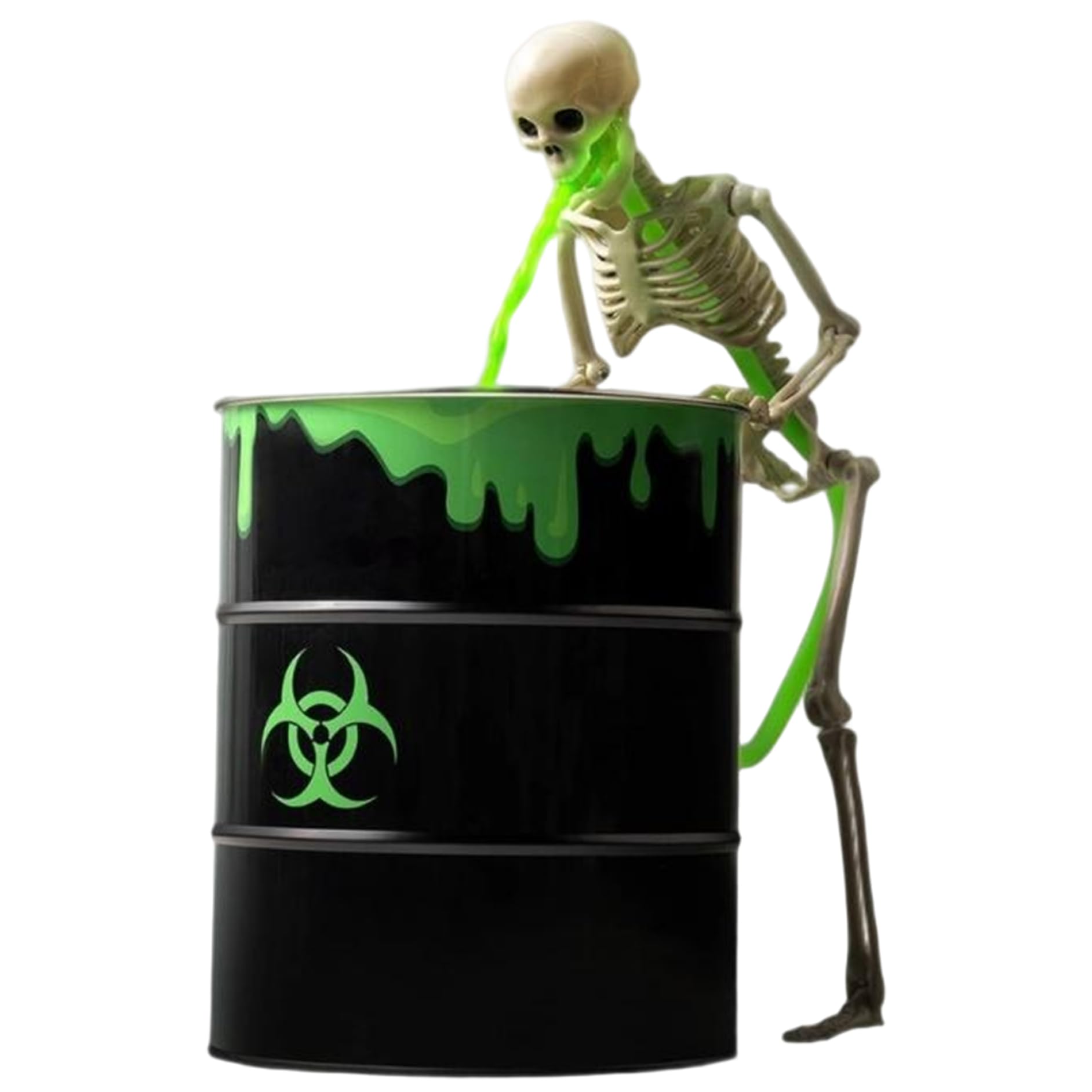 Decoración de Esqueleto de Halloween, Brilla en la Oscuridad, Verde, 10 Pulgadas.