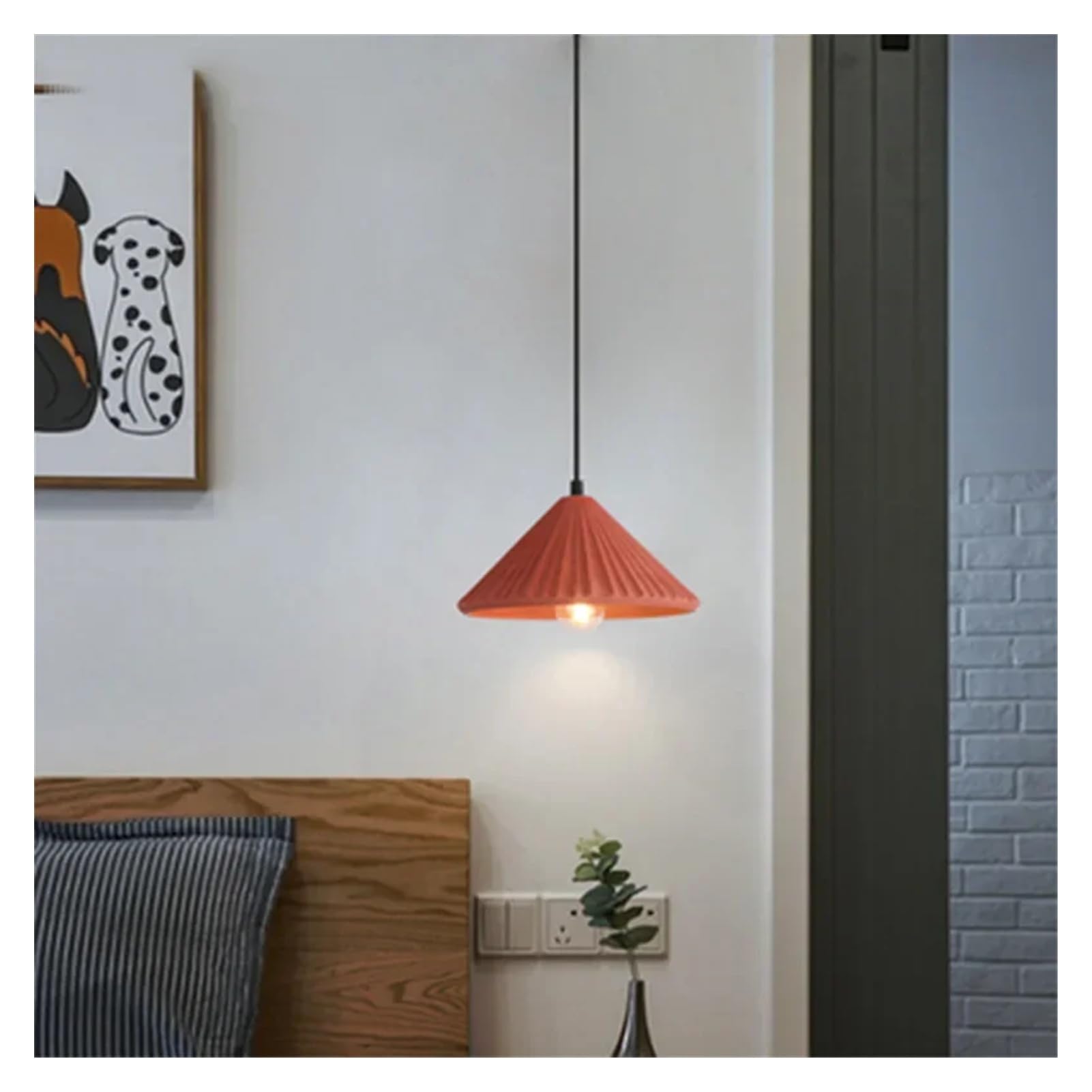 Lustre rétro ciment pour chambre et décoration intérieure à éclairage LED - 5