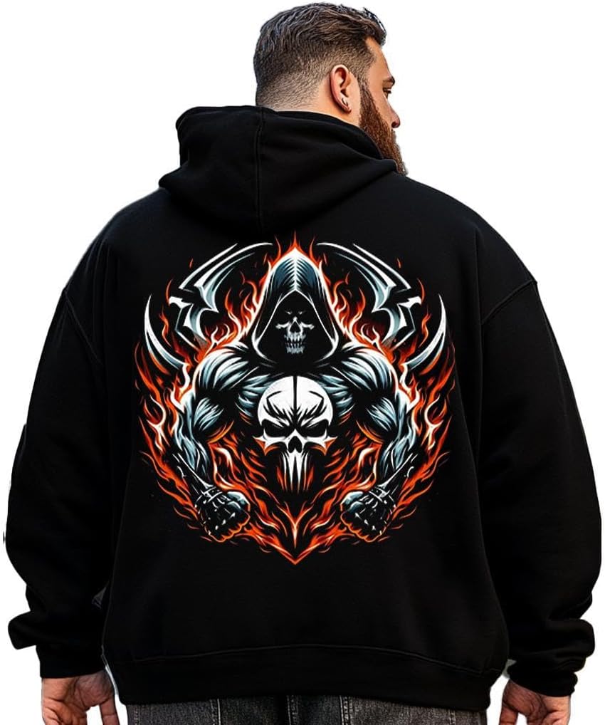 Big and Tall Men Hoodie Plus Size Hooded Sweatshirt for Men, Oversized Fleece Hoodie H2 5KPC G11P