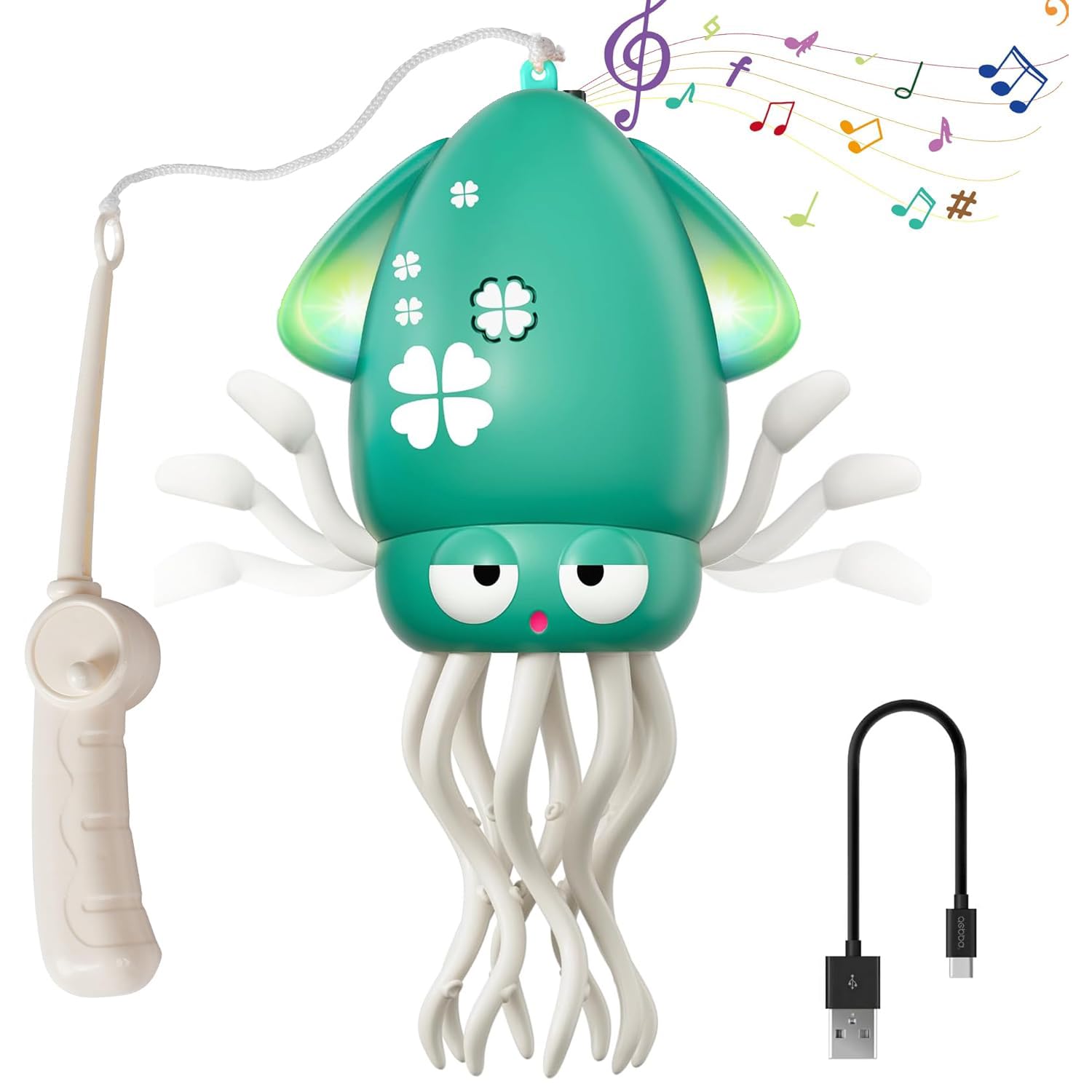 Dancing Octopus Toy, Walking Dancing Moving Octopu, Electric Crawling Automatic Obstacle Avoidance Sensor Toys, Dancing Octopus Toys Gift for Kids (Green)