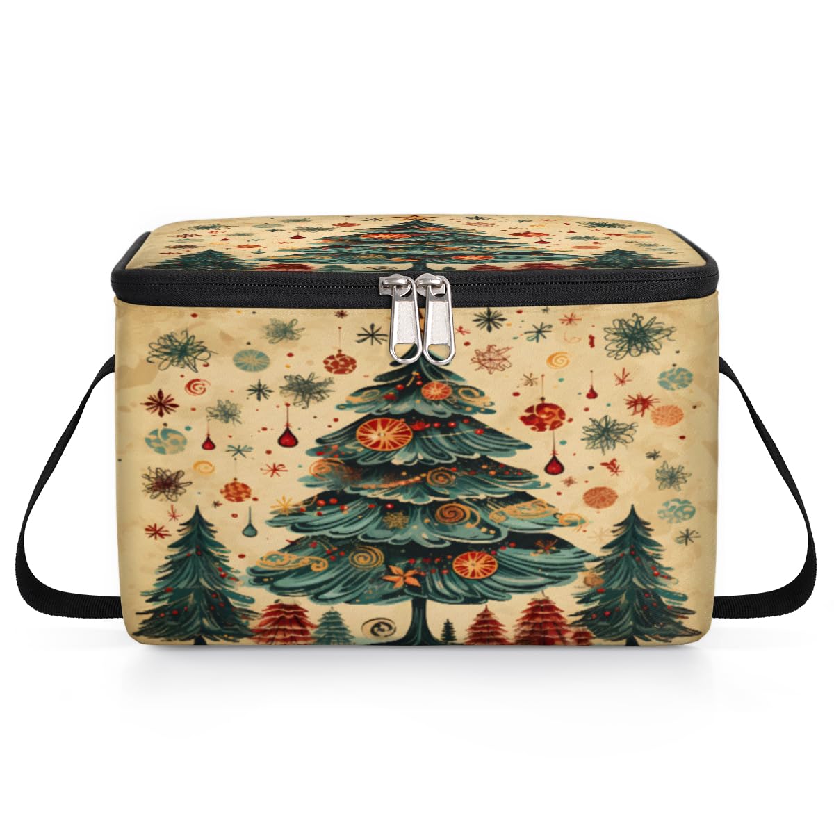 GzLeyigou Xmas Christmas Trees Lunch Bags for Women Men 9 Cans, Hot & Cold Food Delivery Bag Insulated Grocery Bag Insulated Lunch Box Cooler Bag for Office Work Picnic Beach
